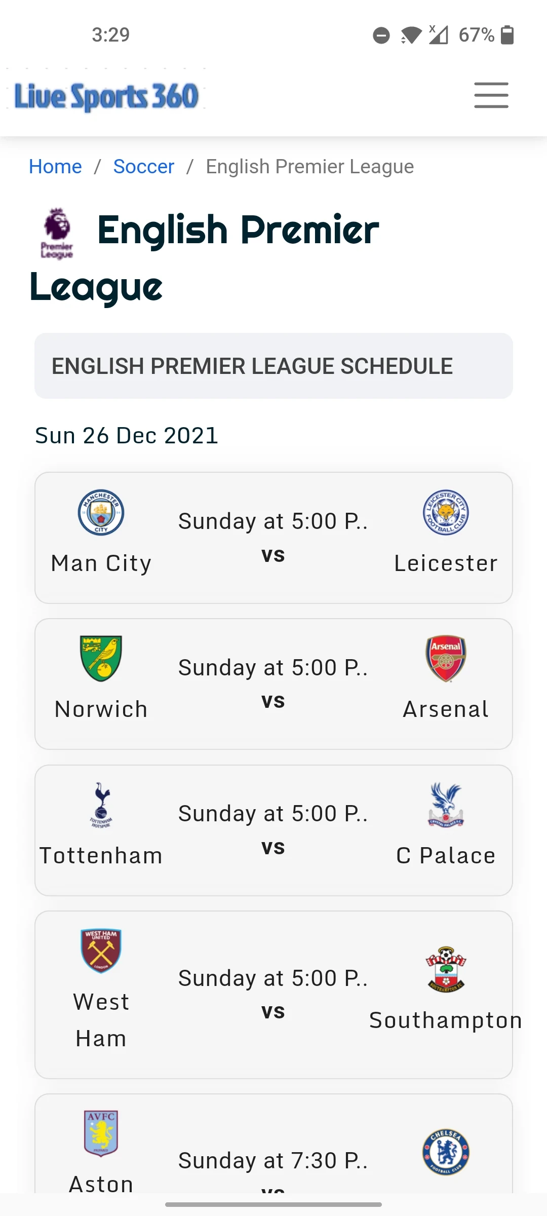 Live Sports 360 screenshot