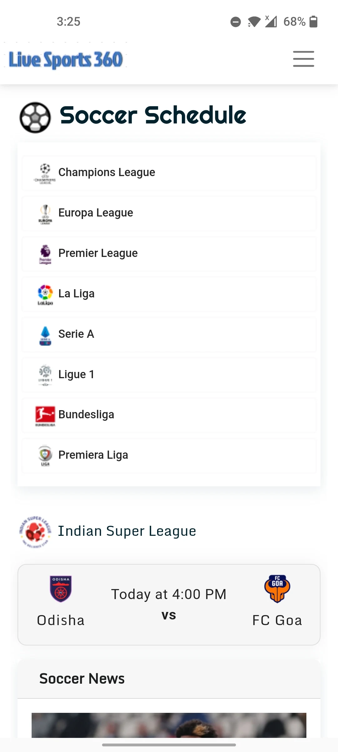 Live Sports 360 screenshot